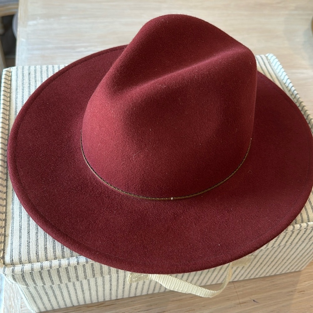 Anthropology Wool Maroon Hat